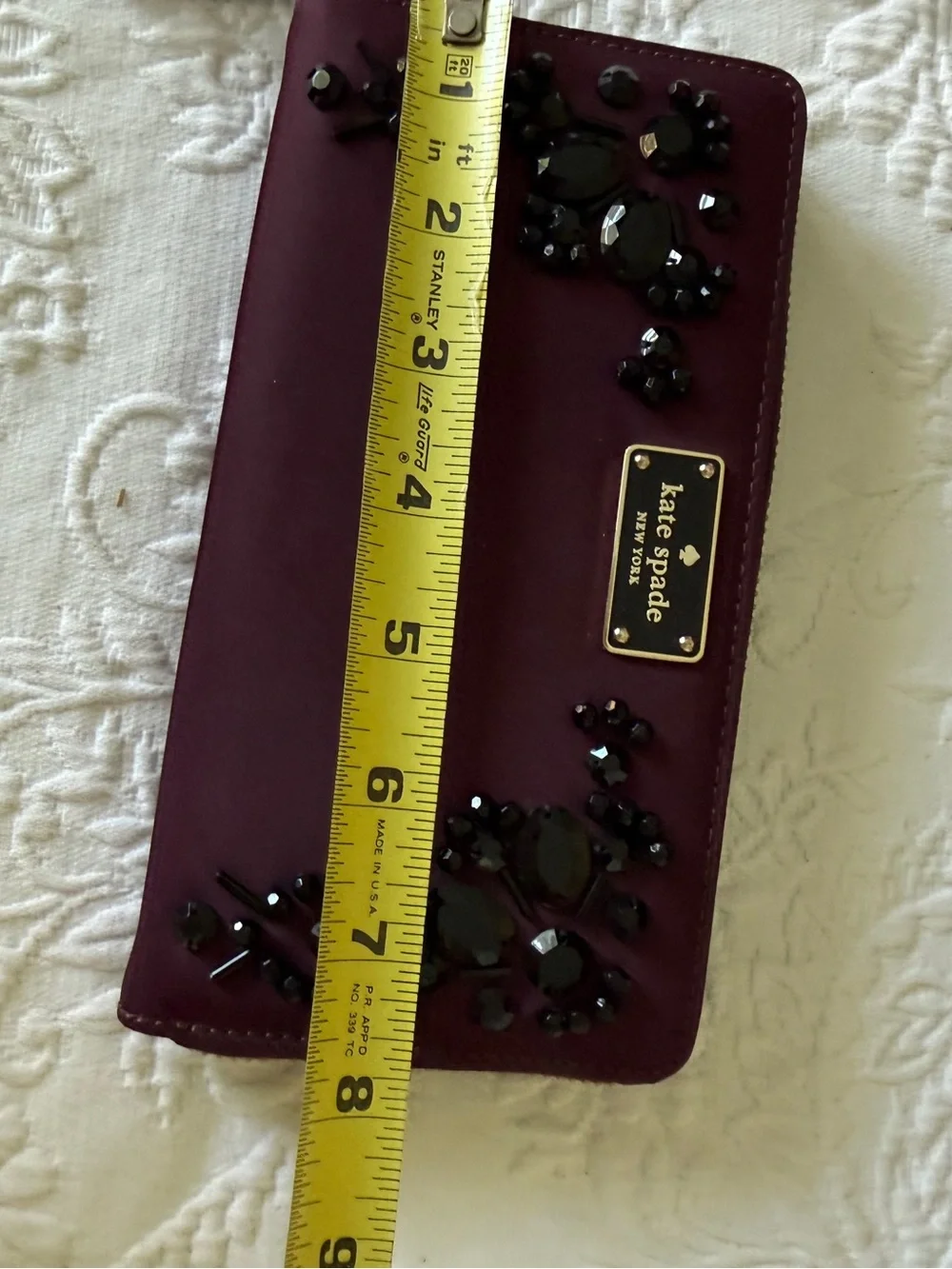 KATE SPADE New York Alyse Plum Wilson Road Embellished Bag with Wallet